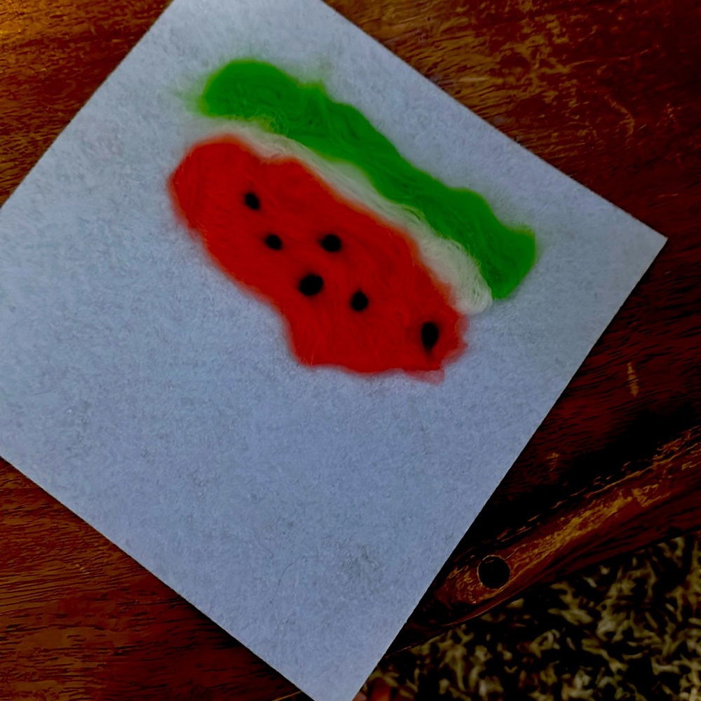 Watermelon wool painting